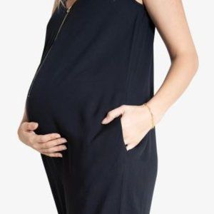 Sleeveless Zip Front Maternity Jumpsuit